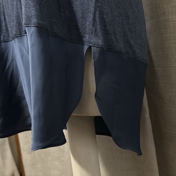 Gorgeous Lands End Tunic Style Tank-Sz M(10/12)-Satiny Trim-Blue-Rayon - Picture 5 of 16